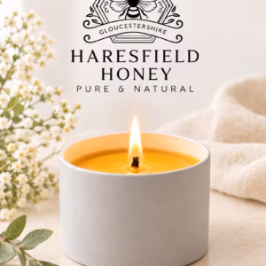 100% Pure Beeswax Candle in a Tin with Bamboo Lid